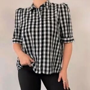 Gingham Plaid Check Blouse